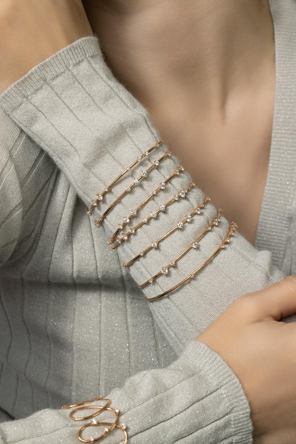 Rugiada 7 Wrap Bracelet-ROSE GOLD-M-JEWELRYFINE JEWELBRACELET O-MATTIA CIELO