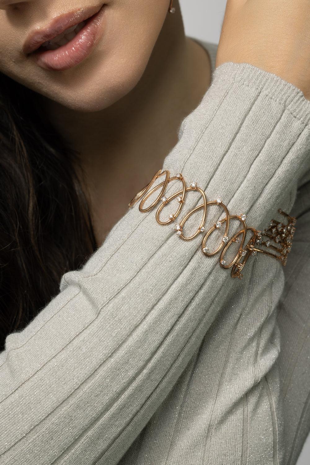 Rugiada Diamanti Bracelet-ROSE GOLD-M-JEWELRYFINE JEWELBRACELET O-MATTIA CIELO
