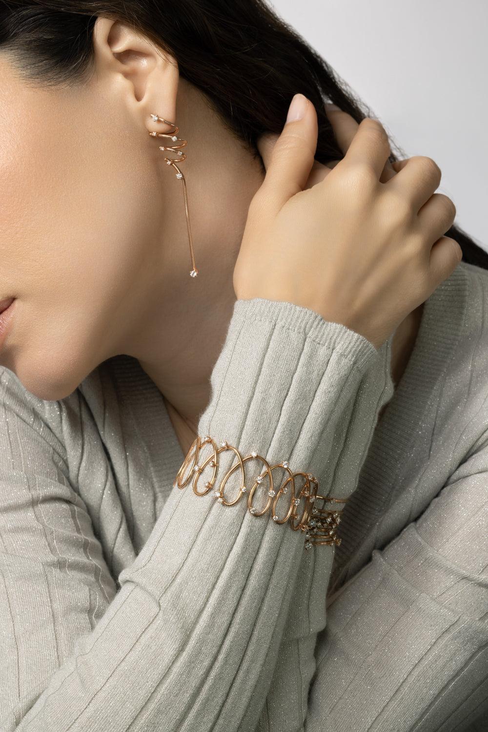 Rugiada Diamanti Bracelet-ROSE GOLD-M-JEWELRYFINE JEWELBRACELET O-MATTIA CIELO