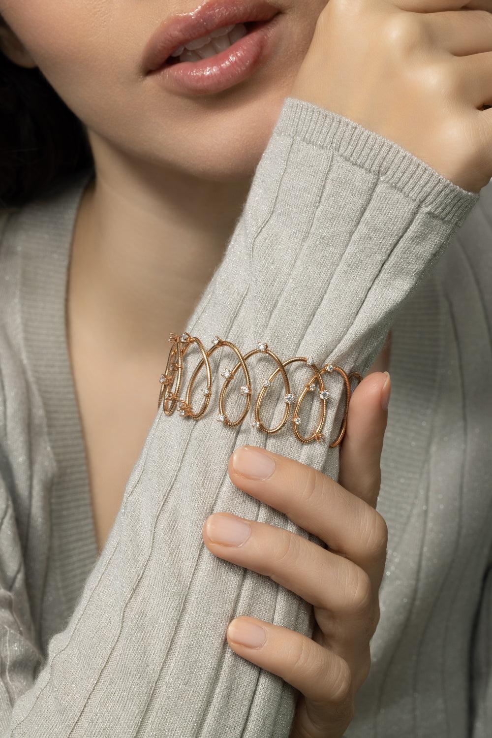 Rugiada Diamanti Bracelet-ROSE GOLD-M-JEWELRYFINE JEWELBRACELET O-MATTIA CIELO