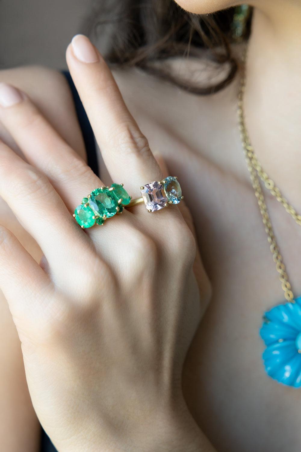 Emerald Gemmy Gem Ring-YELLOW GOLD-7-JEWELRYFINE JEWELRING-IRENE NEUWIRTH JEWELRY
