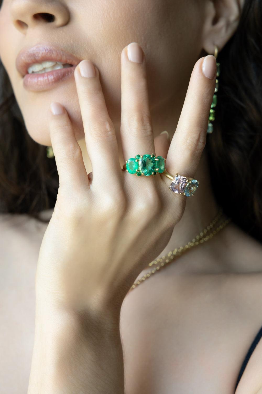 Emerald Gemmy Gem Ring-YELLOW GOLD-7-JEWELRYFINE JEWELRING-IRENE NEUWIRTH JEWELRY