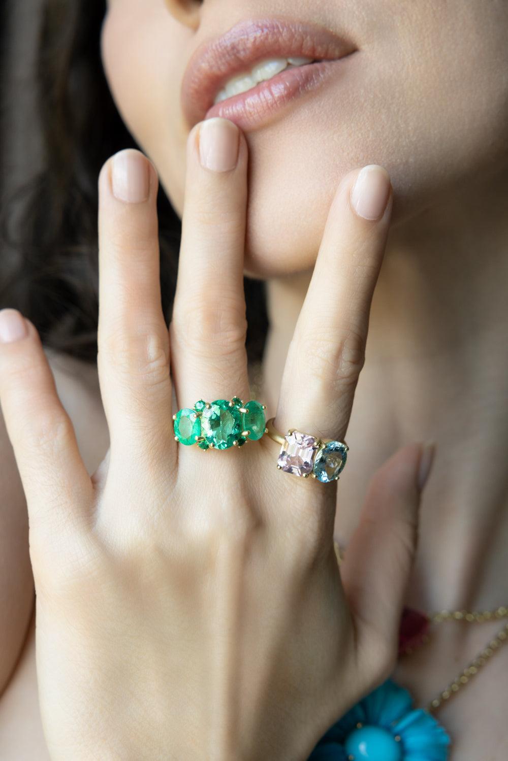 Emerald Gemmy Gem Ring-YELLOW GOLD-7-JEWELRYFINE JEWELRING-IRENE NEUWIRTH JEWELRY