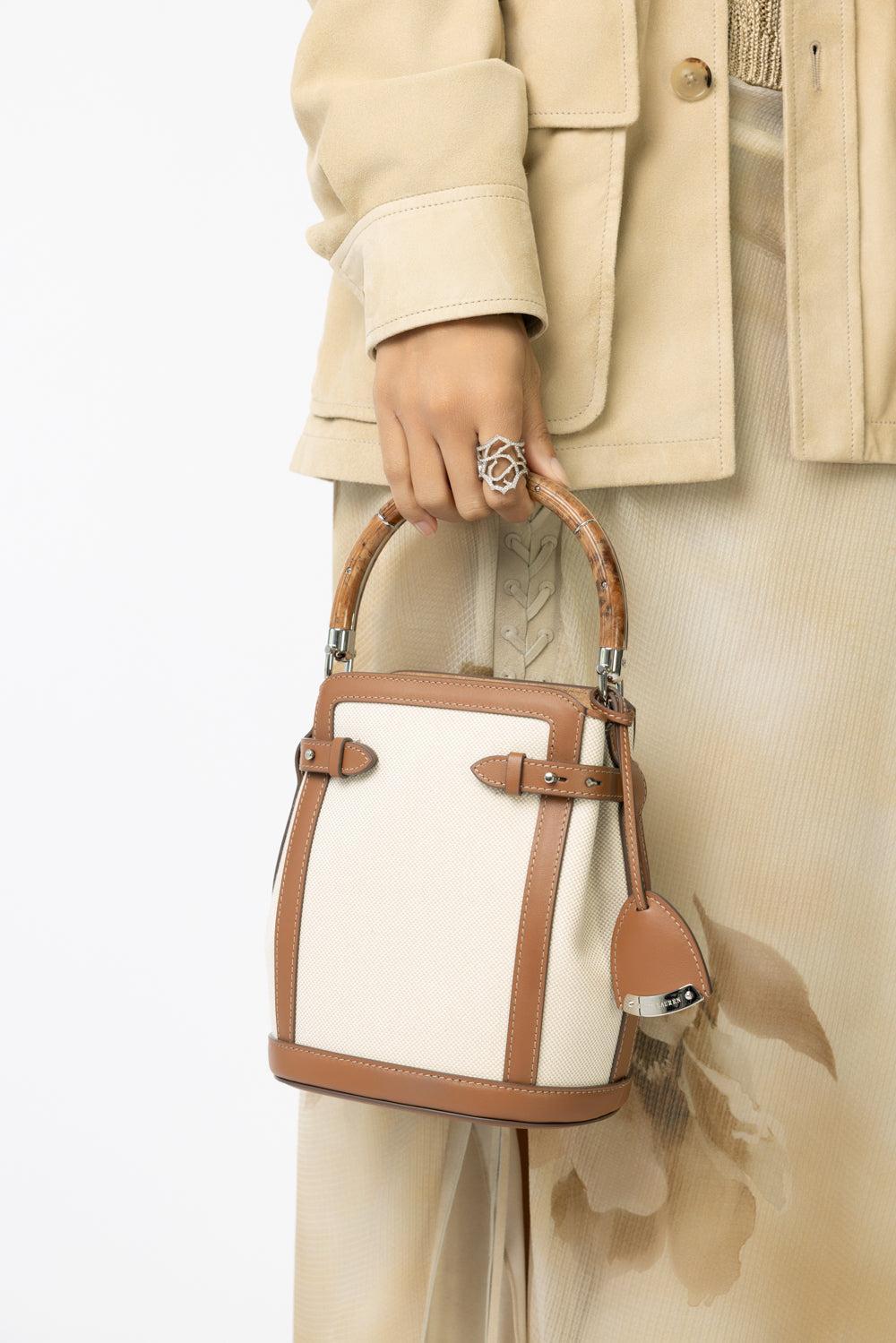 The Ralph Canvas Small Bucket Bag-NT/RLGLD-O/S-HANDBAGTOP HANDLE-RALPH LAUREN