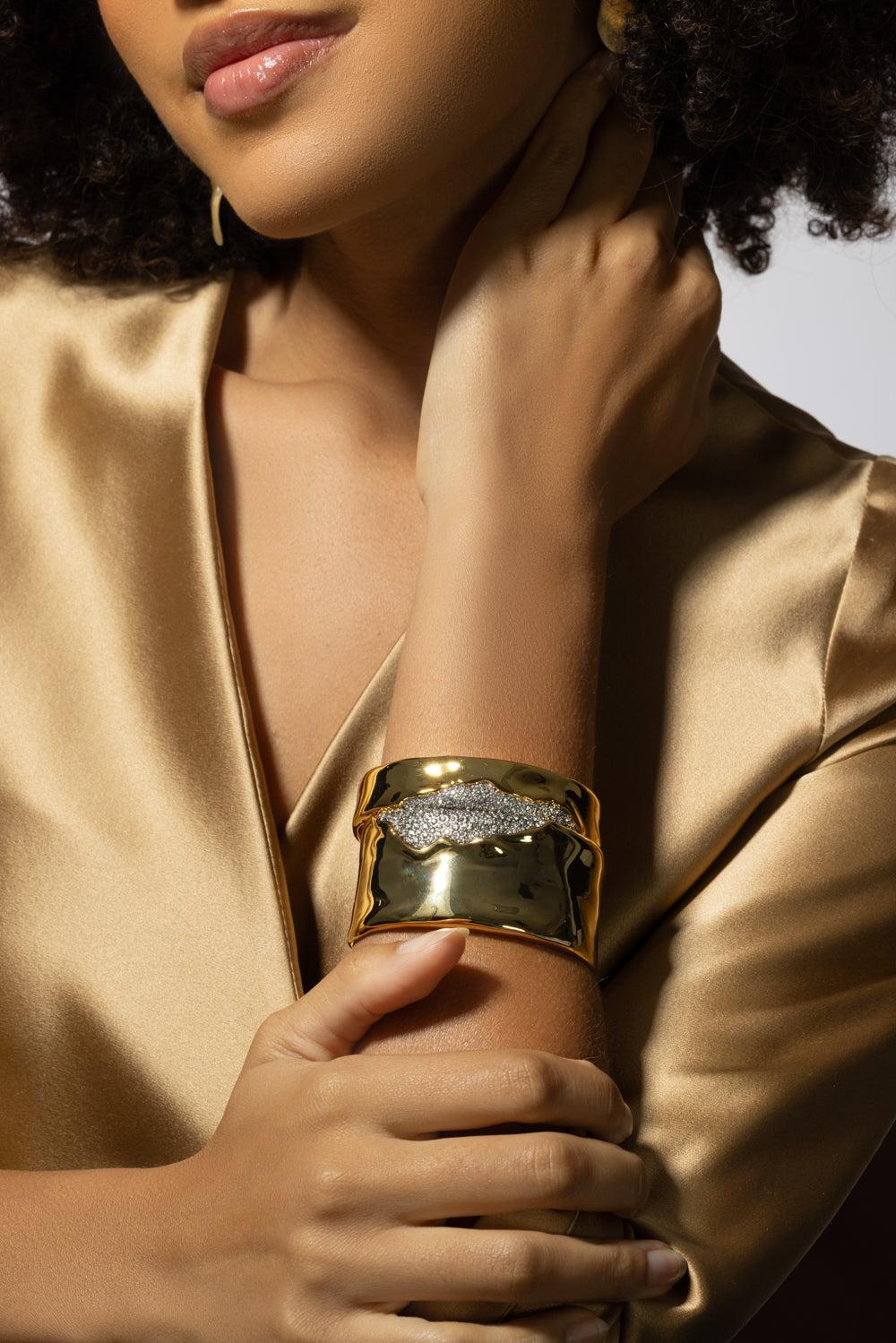 Solanales Crystal Cuff Bracelet-YELLOW-JEWELRYBOUTIQUEBRACELET O-ALEXIS BITTAR