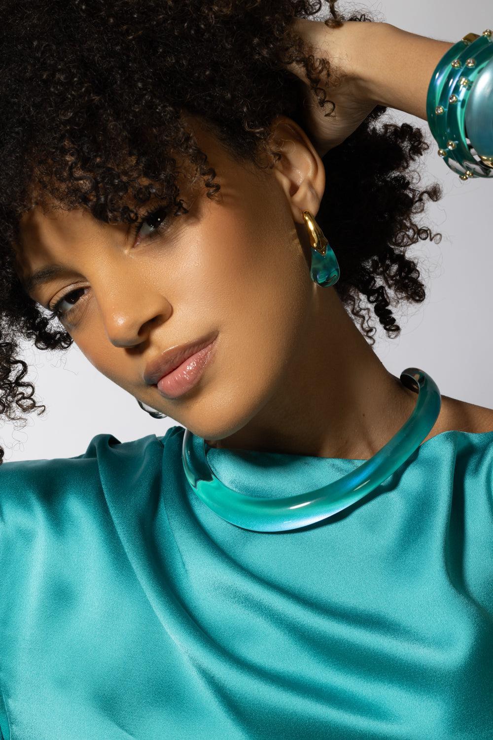Liquid Arched Large Post Earrings-BLUE-JEWELRYBOUTIQUEEARRING-ALEXIS BITTAR