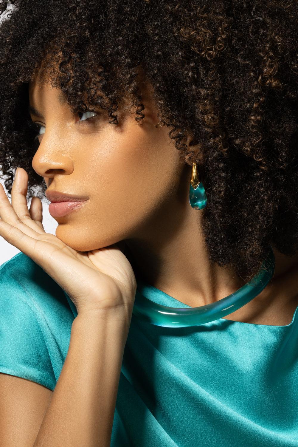 Liquid Arched Large Post Earrings-BLUE-JEWELRYBOUTIQUEEARRING-ALEXIS BITTAR
