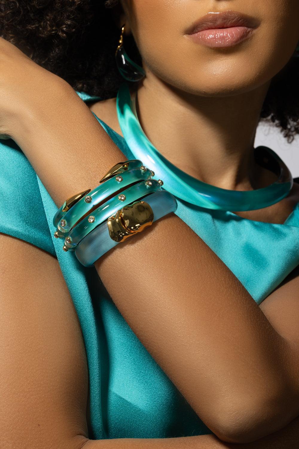 Molten Hinge Bracelet-BLUE-JEWELRYBOUTIQUEBRACELET O-ALEXIS BITTAR