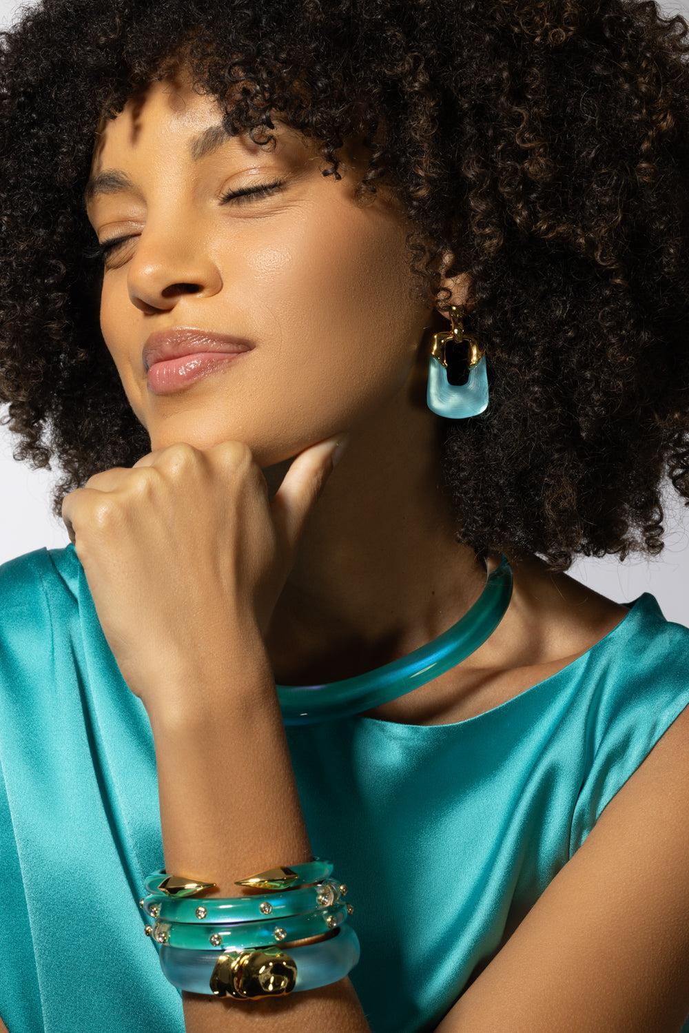 Luminous Lucite Door Knocker Earrings-BLUE-JEWELRYBOUTIQUEEARRING-ALEXIS BITTAR