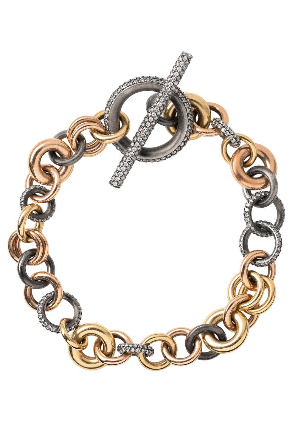 Atlantis MX Pave Toggle Chain Bracelet-YELLOW GOLD-JEWELRYFINE JEWELBRACELET O-SPINELLI KILCOLLIN