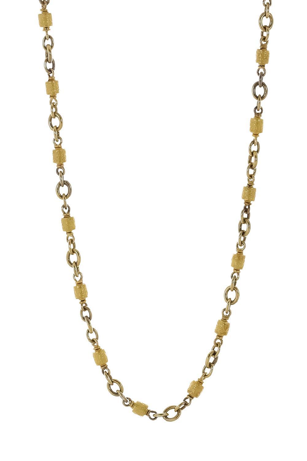 Textured Nugget Necklace-YELLOW GOLD-18-JEWELRYFINE JEWELNECKLACE O-SYLVA & CIE