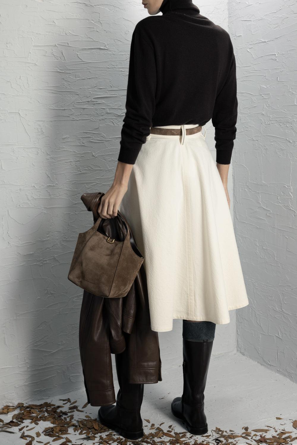 Monili Turtleneck Long Sleeve Sweater-BROWN-XS-CLOTHINGTOPKNITS-BRUNELLO CUCINELLI