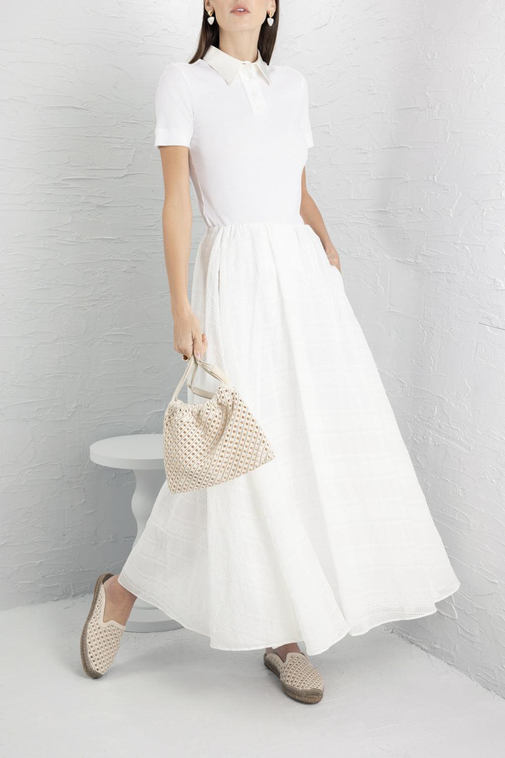 Broderie Anglaise Maxi Skirt-WHITE-38-CLOTHINGSKIRTMAXI-BRUNELLO CUCINELLI