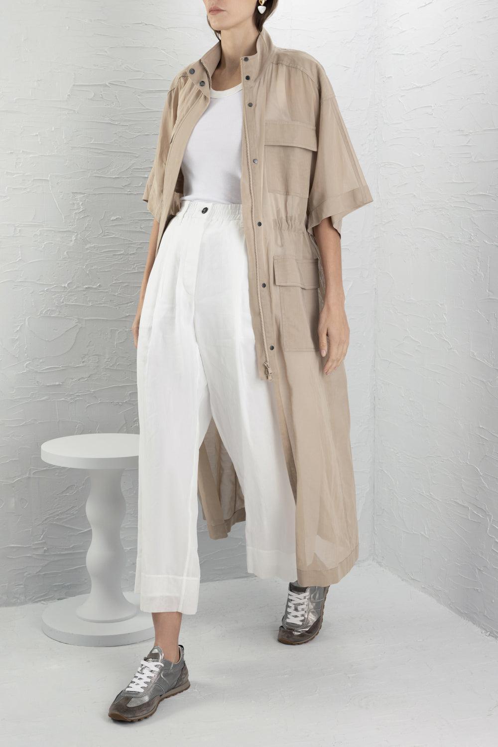 Utility Shirt Dress-CREAM-XS-CLOTHINGDRESSCASUAL-BRUNELLO CUCINELLI