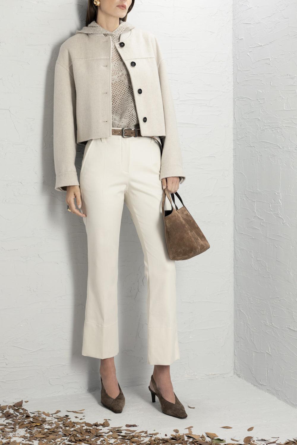 Kickflare Cigarette Pant - Panama-CREAM-36-CLOTHINGPANTSLIM FIT-BRUNELLO CUCINELLI