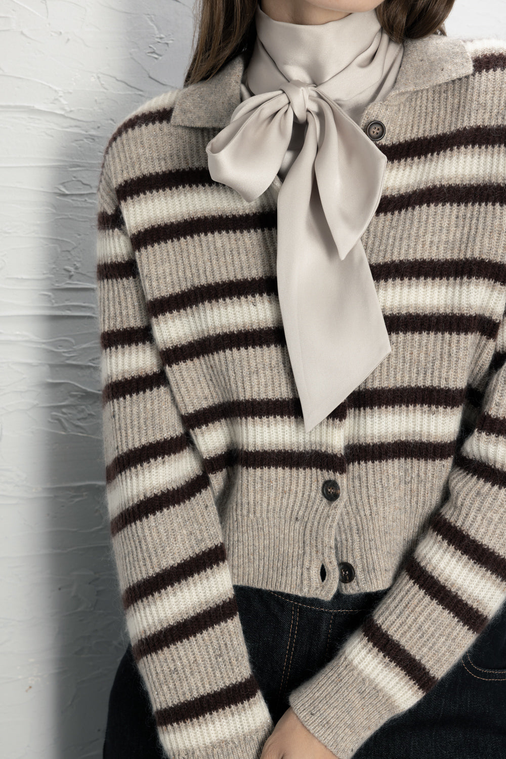 Sparkling Multi Stripe Button Cardigan