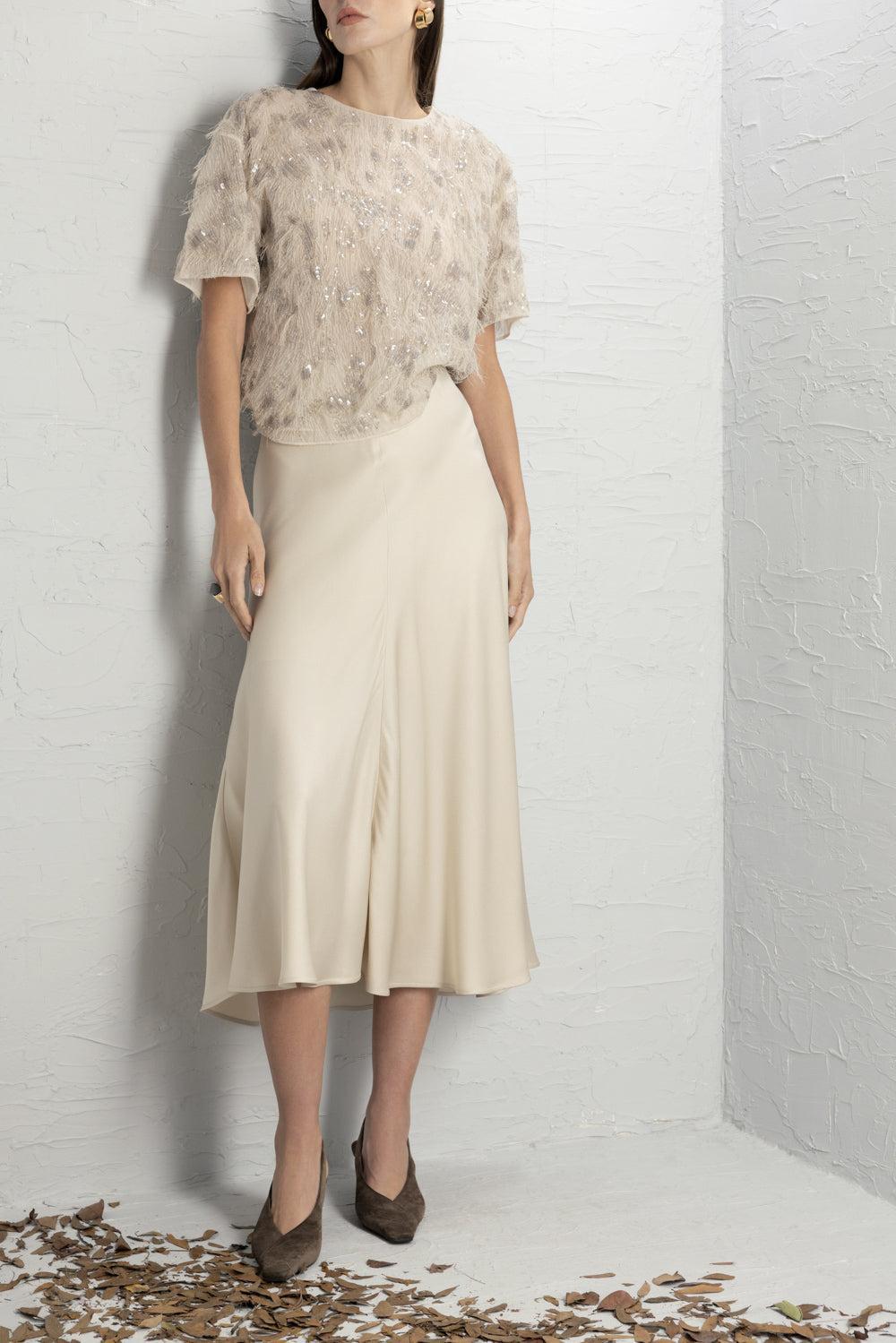 Fit And Flare Midi Skirt-BROWN-38-CLOTHINGSKIRTMIDI-BRUNELLO CUCINELLI