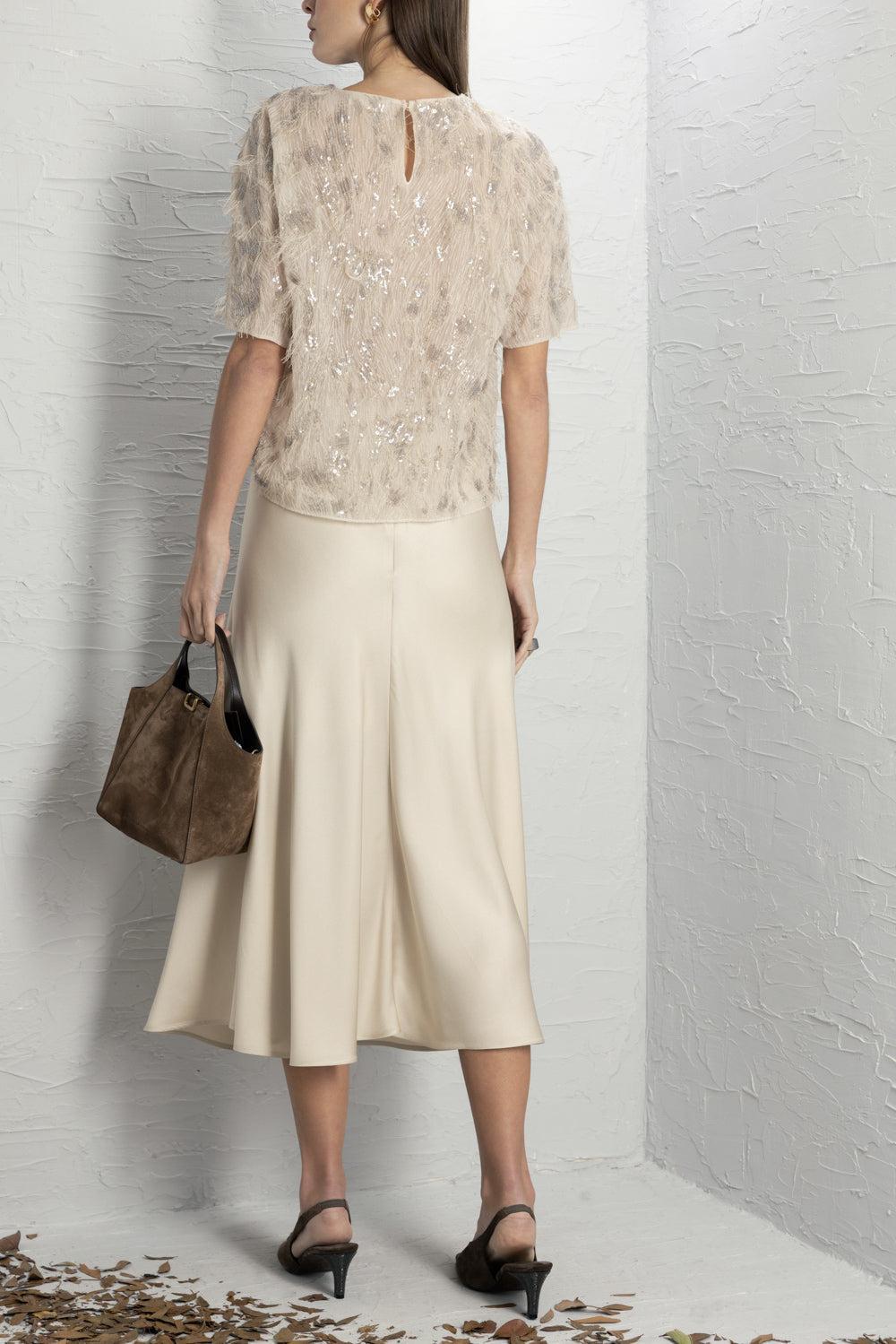 Fit And Flare Midi Skirt-BROWN-38-CLOTHINGSKIRTMIDI-BRUNELLO CUCINELLI