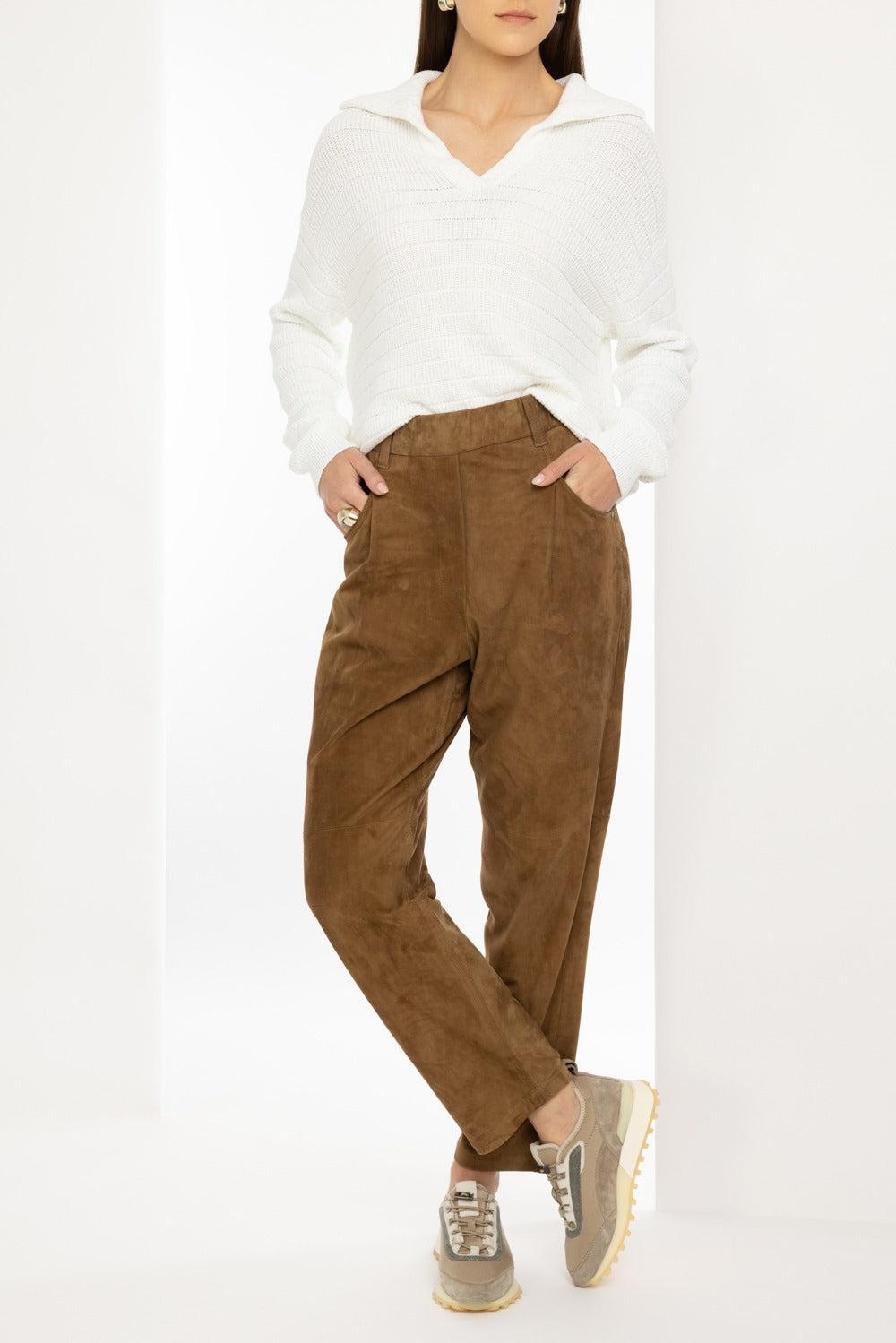 Cropped Pull On Pant-SESAME-38-CLOTHINGPANTCROPPED-BRUNELLO CUCINELLI