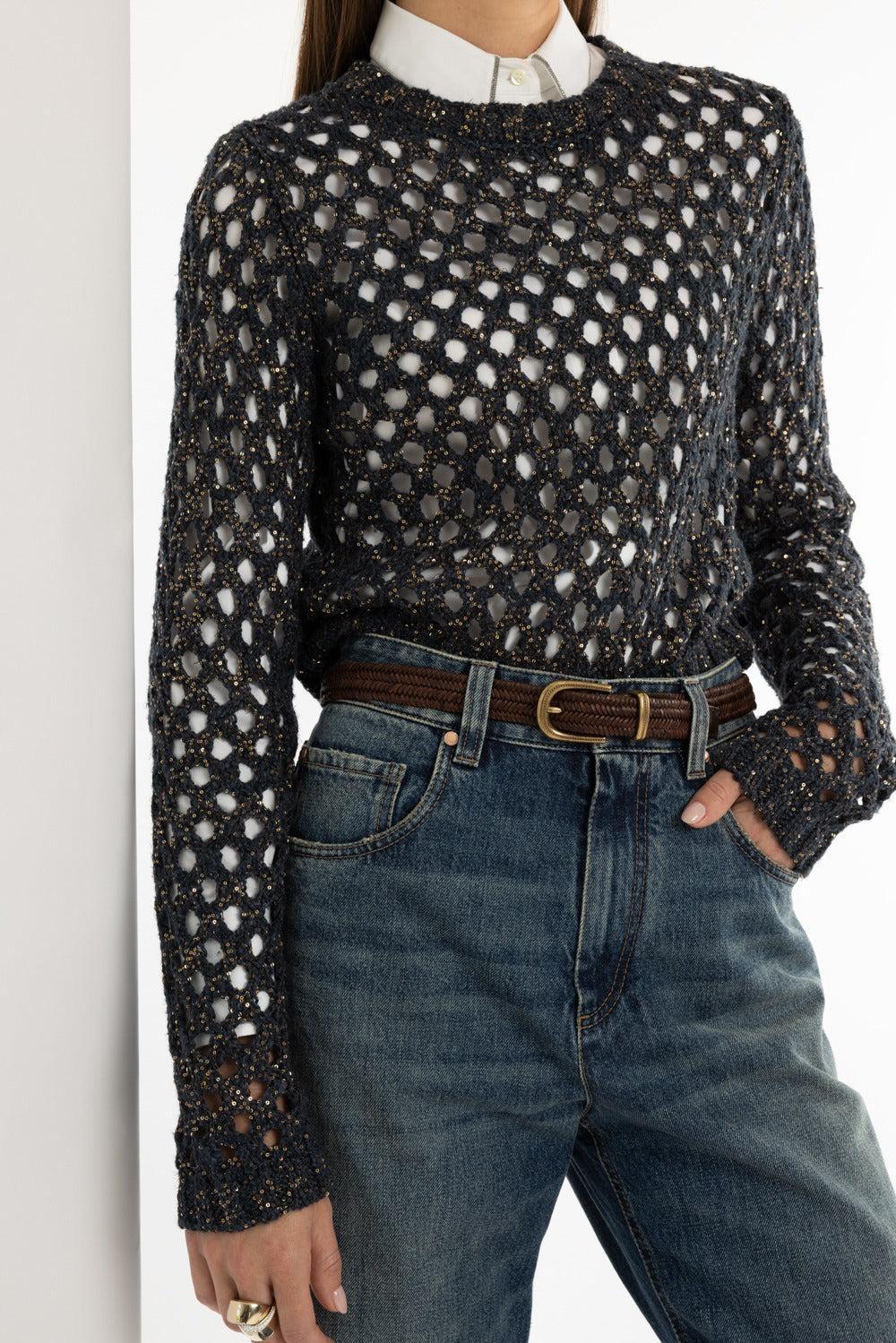 Sparkling Crewneck Sweater-NAVY-XS-CLOTHINGTOPKNITS-BRUNELLO CUCINELLI