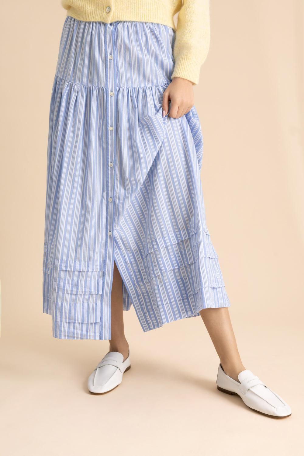 Marceline Skirt-STRIPE-XS-CLOTHINGSKIRTMIDI-DOEN