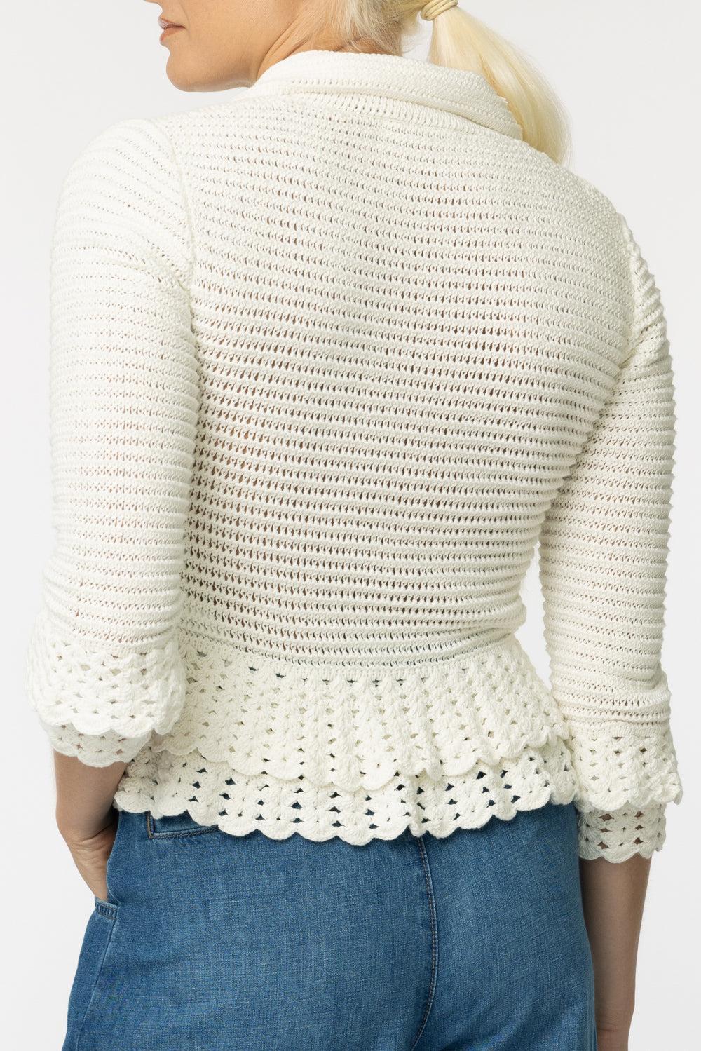 Fitted Ruffle Cardigan-WHITE-XS-CLOTHINGTOPKNITS-CHLOÉ