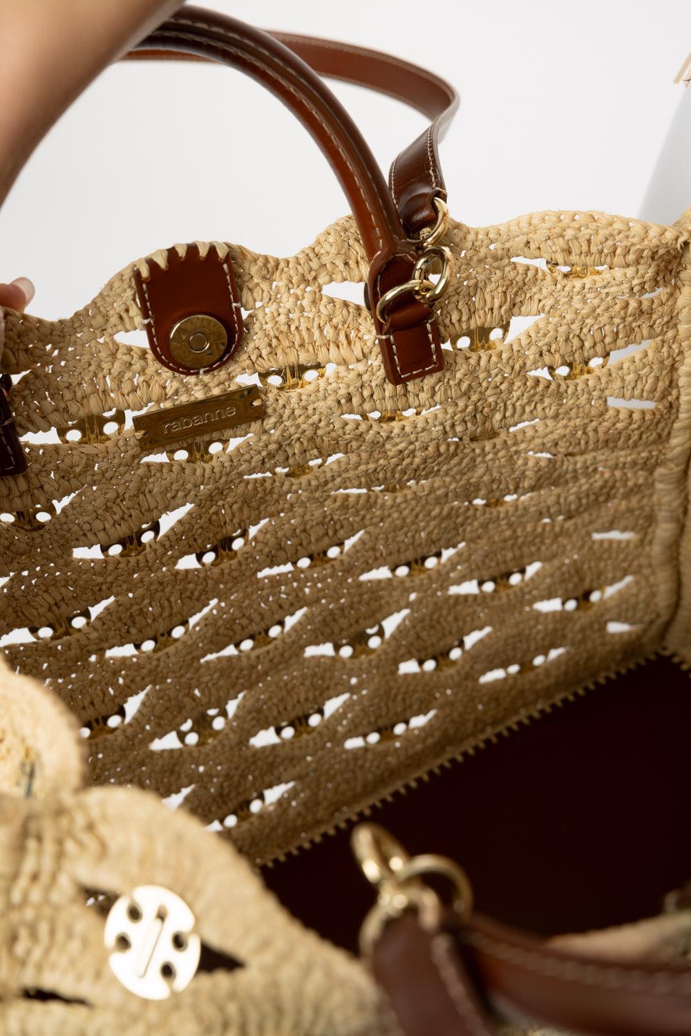 1969 Tote Bag-NATLTGLD-O/S-HANDBAGTOP HANDLE-RABANNE