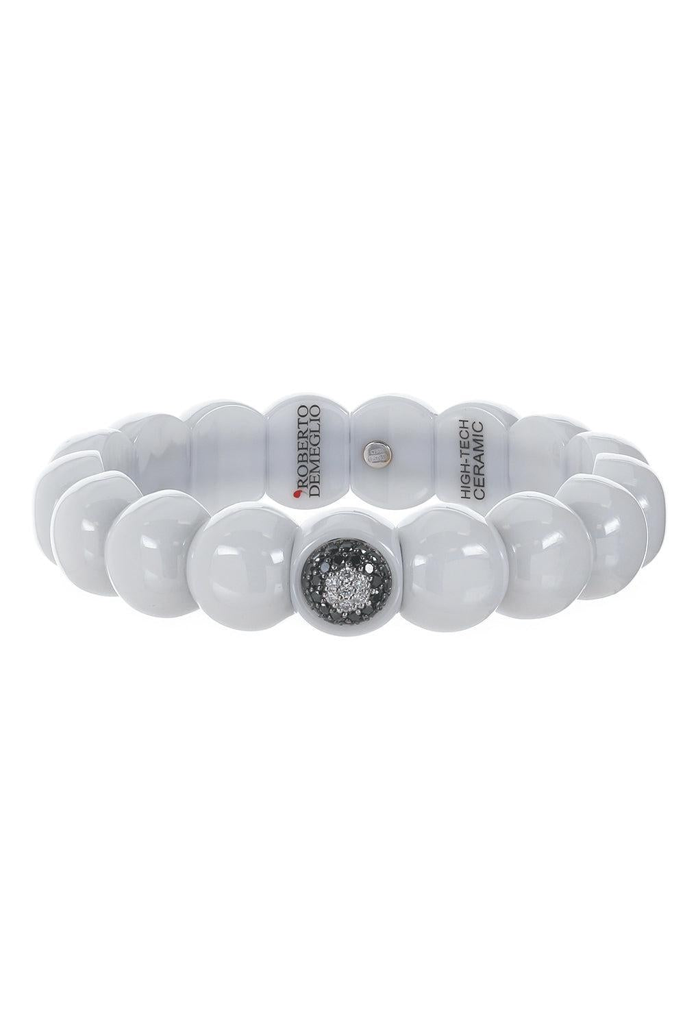 White Black Diamond White Dama Stretch Circle Bracelet-WHITE GOLD-JEWELRYFINE JEWELBRACELET O-ROBERTO DEMEGLIO