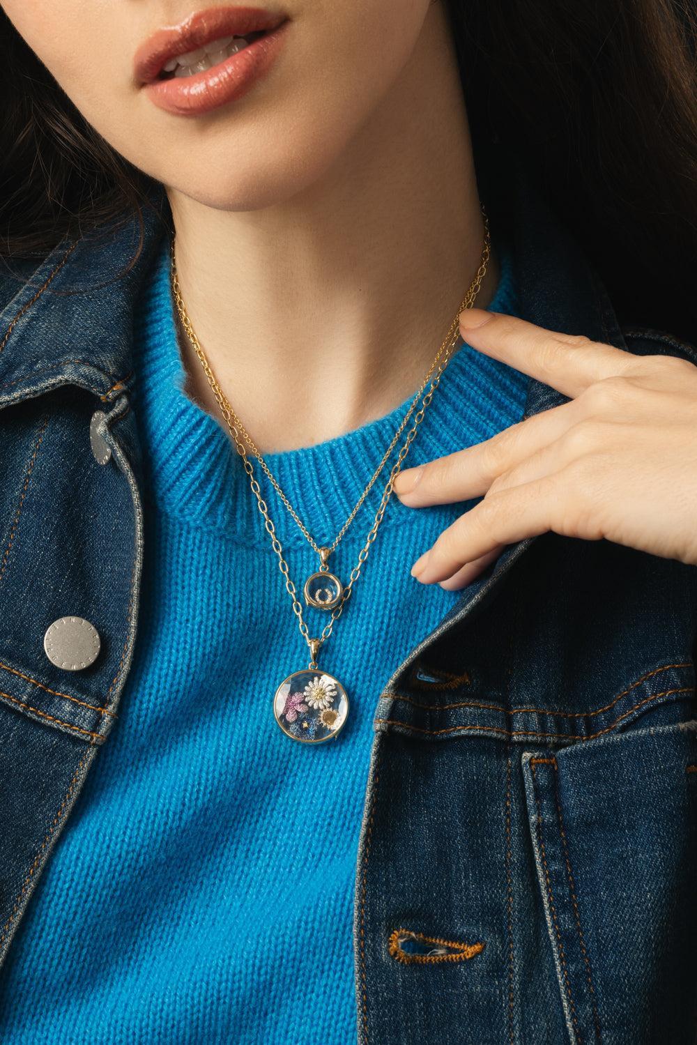 Mini Round Super Fine Rolo Locket Necklace-YELLOW GOLD-18-JEWELRYFINE JEWELNECKLACE O-LOQUET