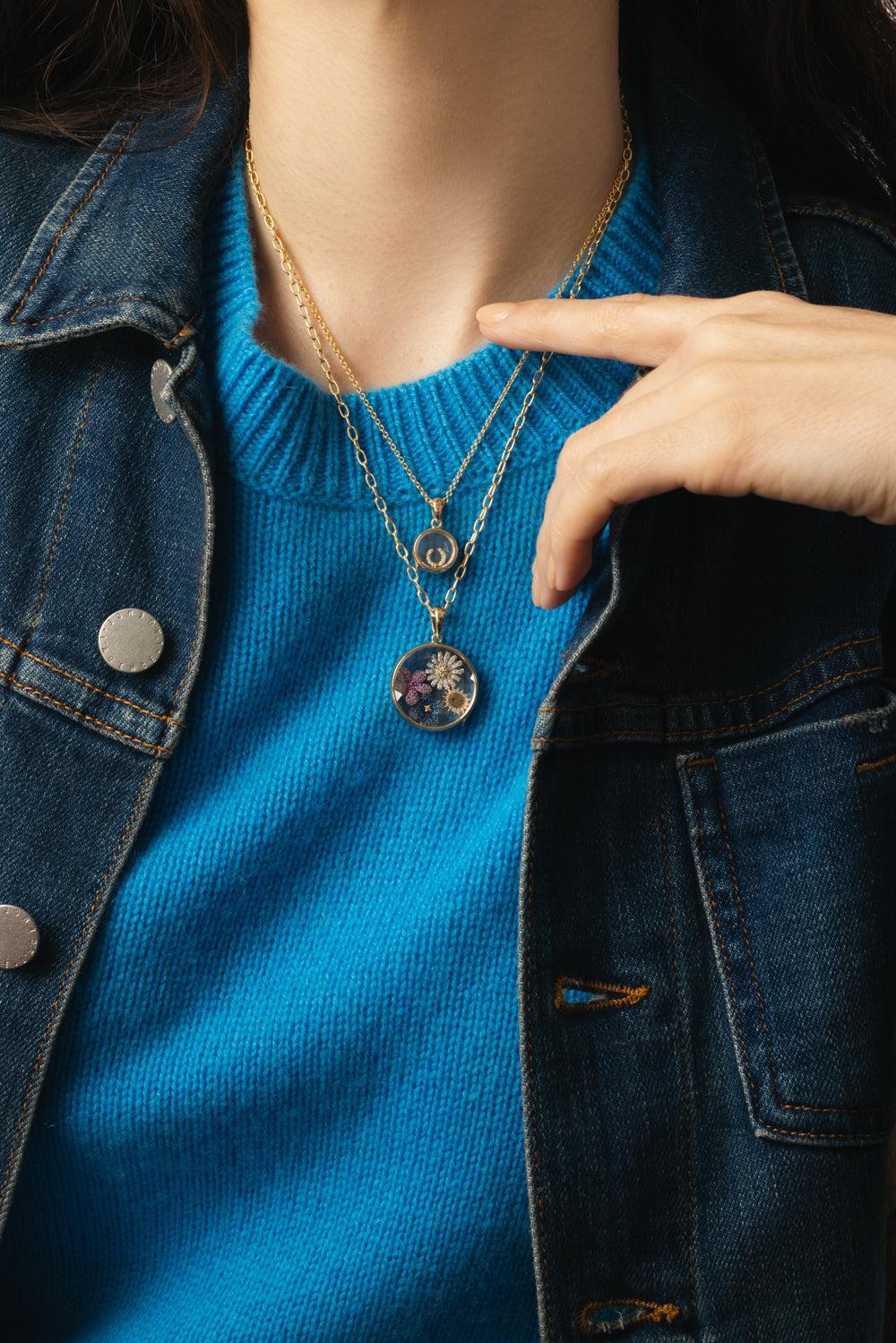Mini Round Super Fine Rolo Locket Necklace-YELLOW GOLD-18-JEWELRYFINE JEWELNECKLACE O-LOQUET