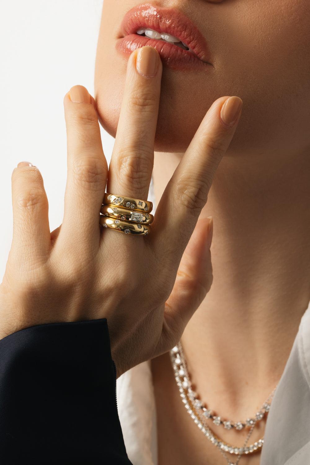 Cobblestone Diamond Ring-YELLOW GOLD-6-JEWELRYFINE JEWELRING-KWIAT