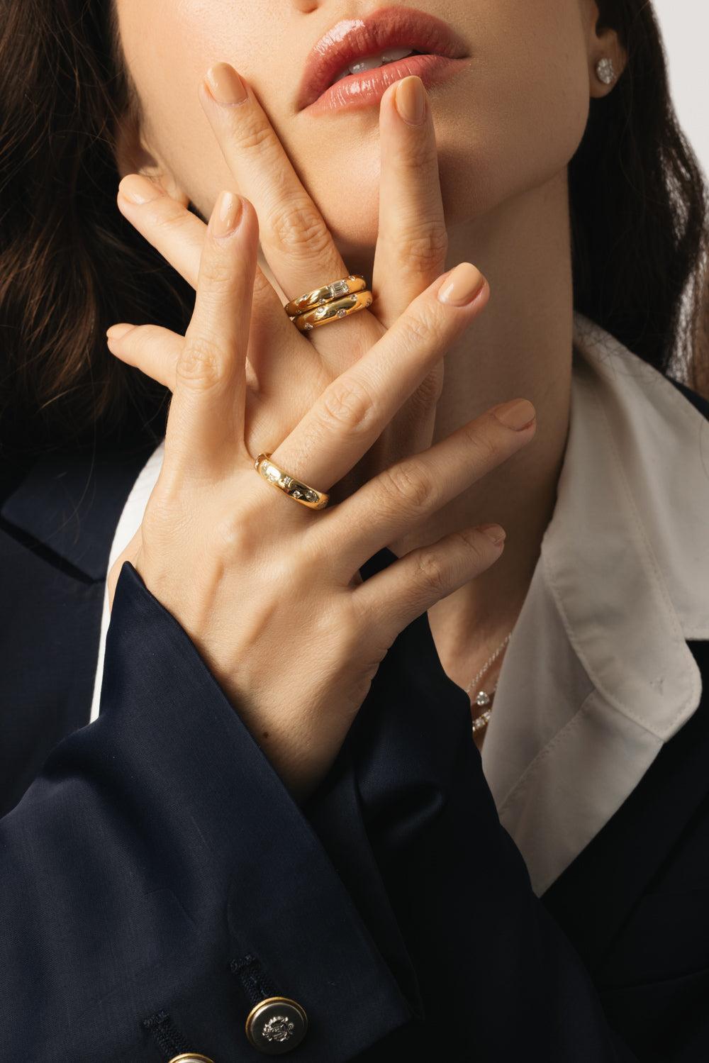 Cobblestone Diamond Ring-YELLOW GOLD-6-JEWELRYFINE JEWELRING-KWIAT