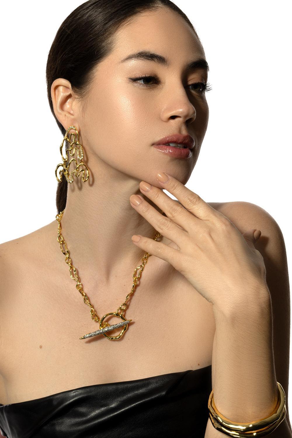 Asterales Arched Long Earrings-YELLOW-JEWELRYBOUTIQUEEARRING-ALEXIS BITTAR
