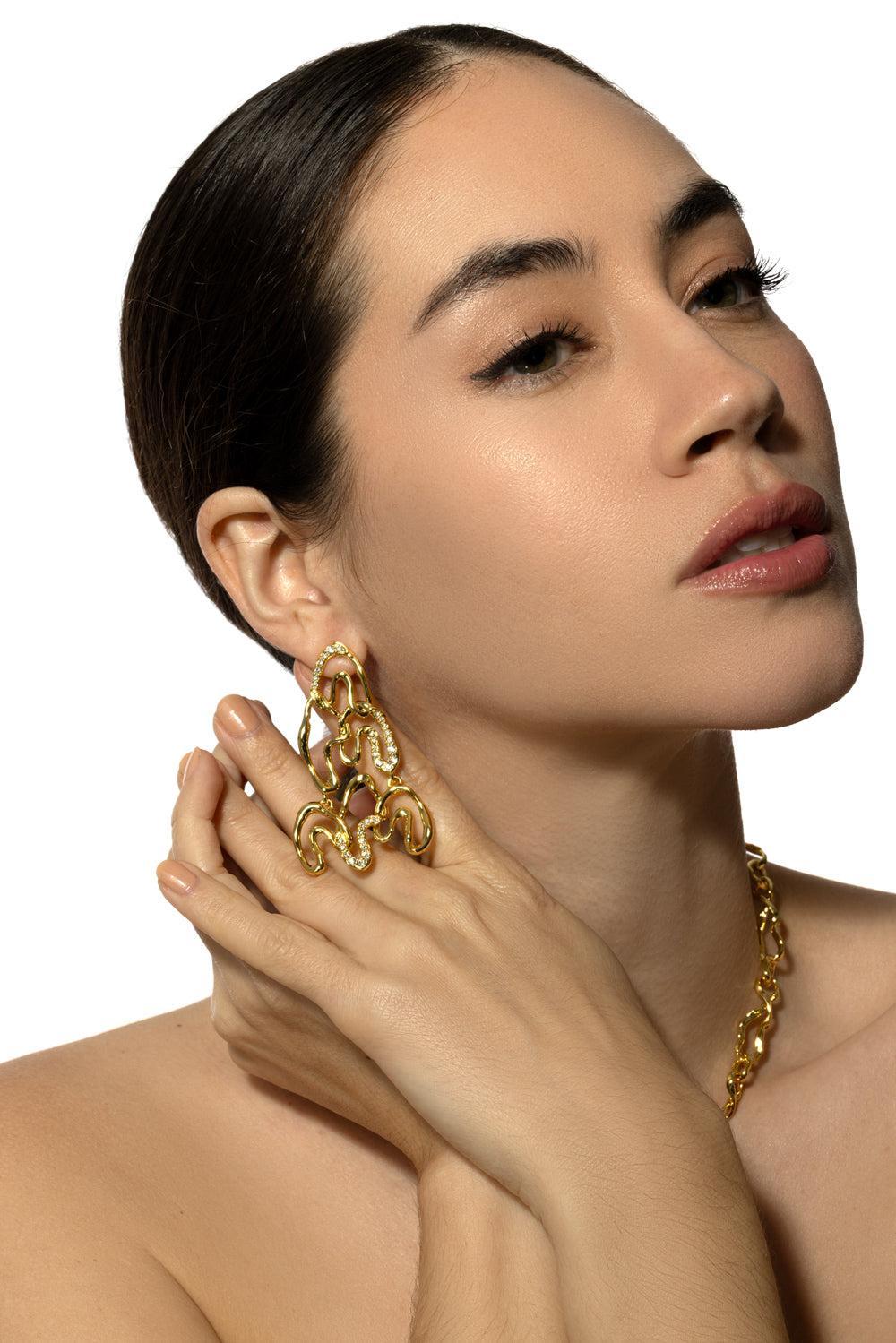 Asterales Arched Long Earrings-YELLOW-JEWELRYBOUTIQUEEARRING-ALEXIS BITTAR