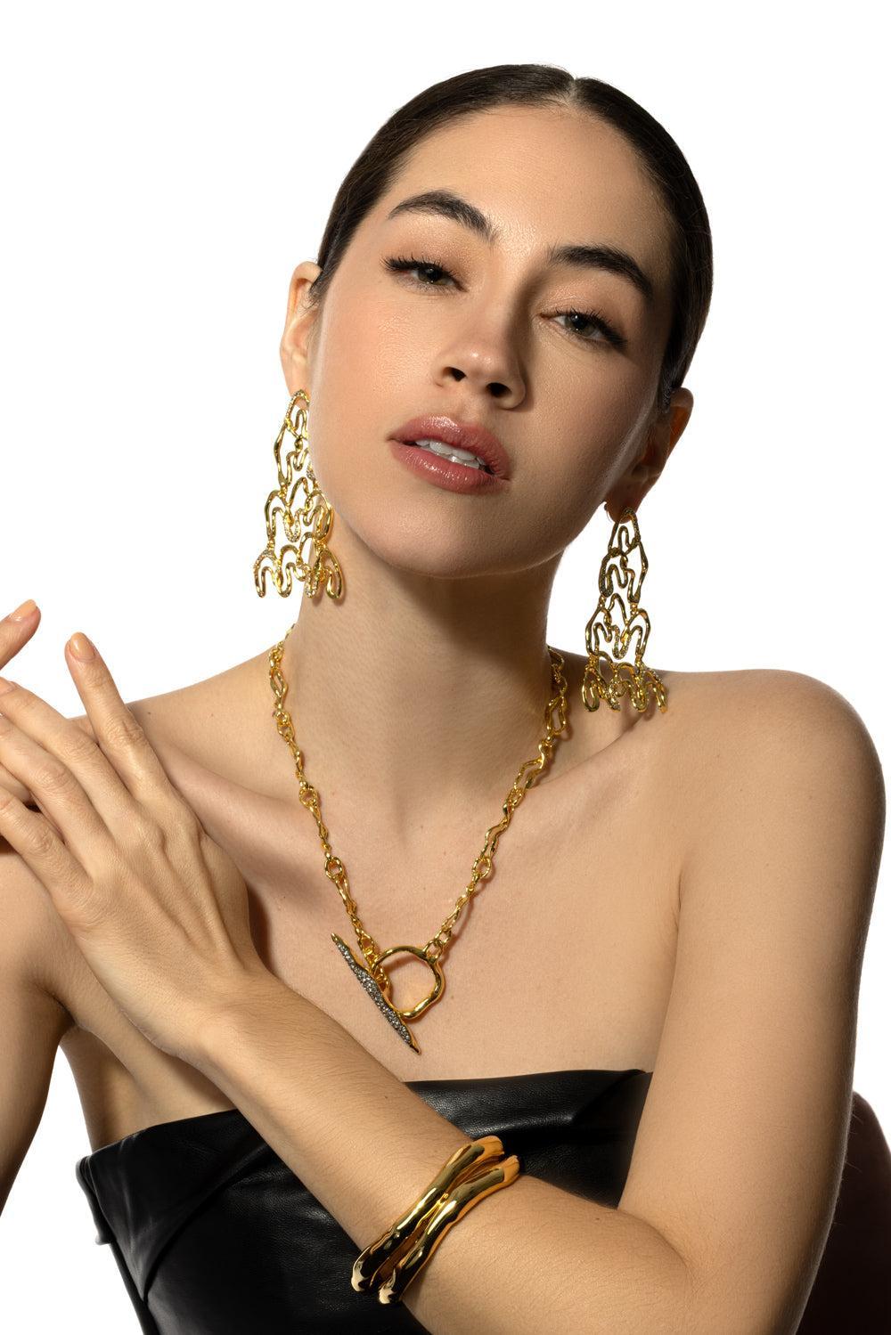 Solanales Crystal Chandelier Earrings-YELLOW-LARGE-JEWELRYBOUTIQUEEARRING-ALEXIS BITTAR