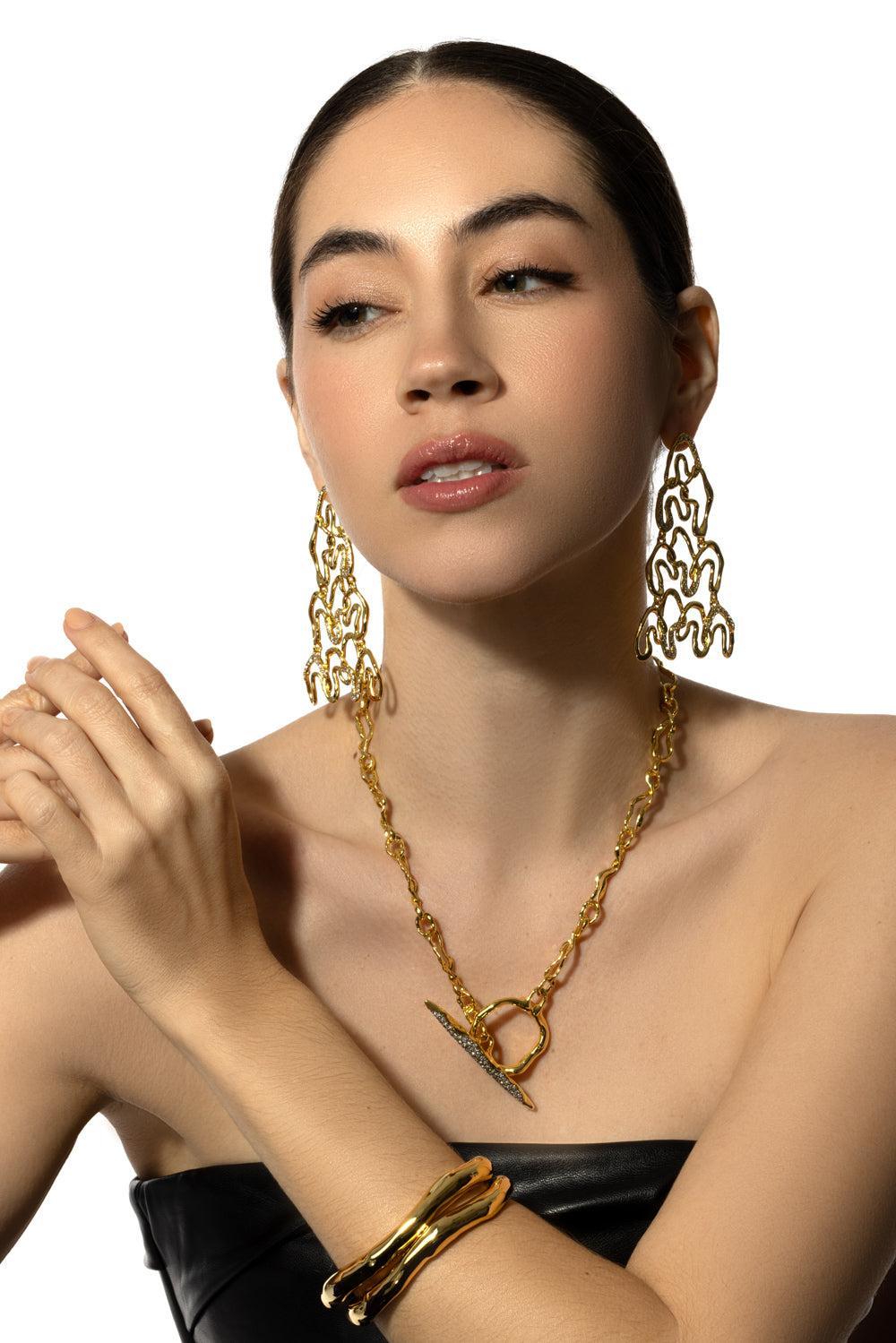 Solanales Crystal Chandelier Earrings-YELLOW-LARGE-JEWELRYBOUTIQUEEARRING-ALEXIS BITTAR