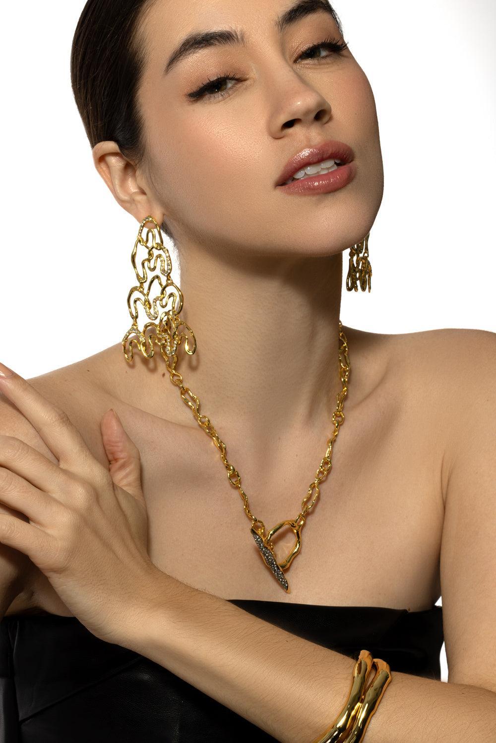 Solanales Crystal Chandelier Earrings-YELLOW-LARGE-JEWELRYBOUTIQUEEARRING-ALEXIS BITTAR