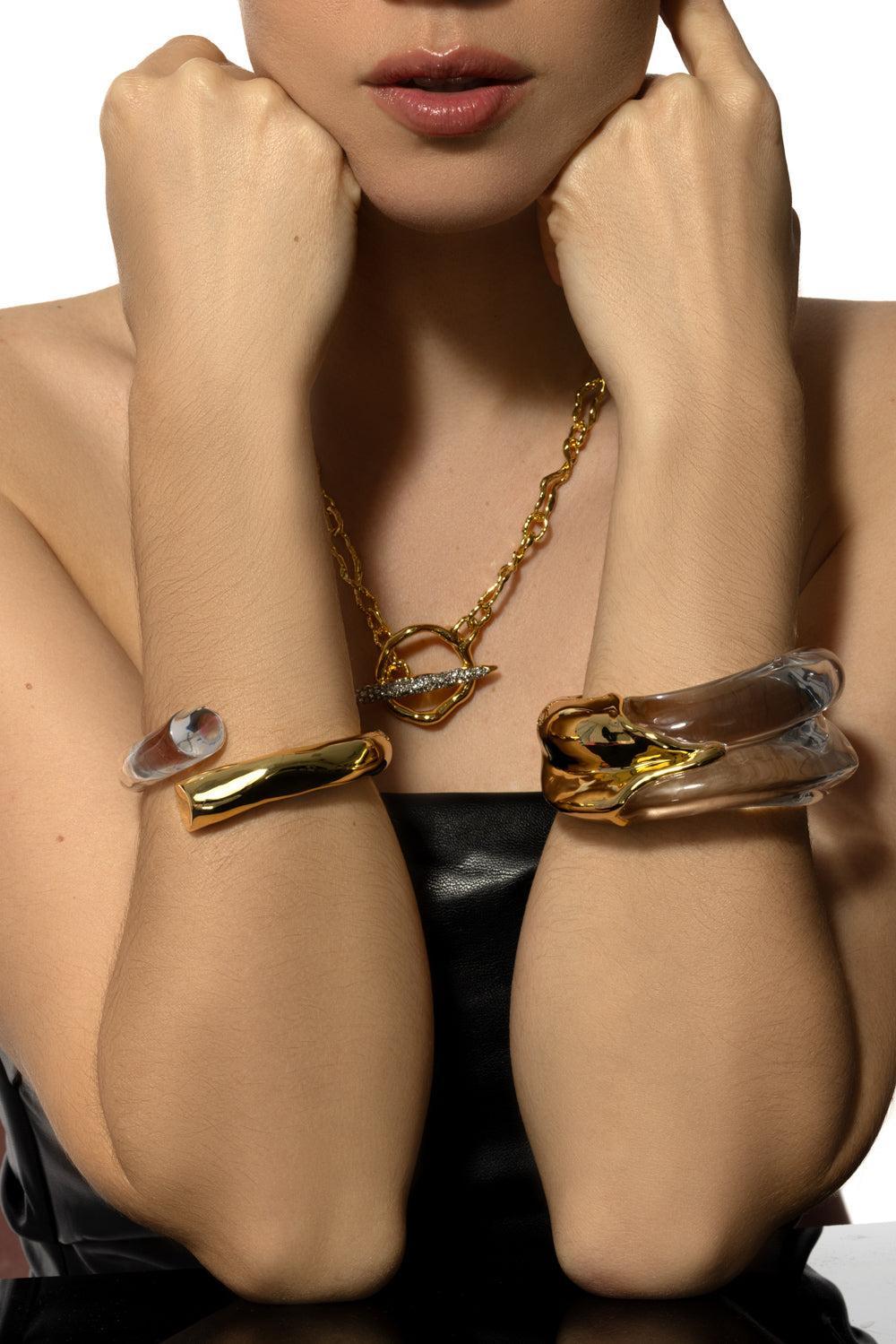 Bypass Hinge Bracelet-CLEAR-JEWELRYBOUTIQUEBRACELET O-ALEXIS BITTAR
