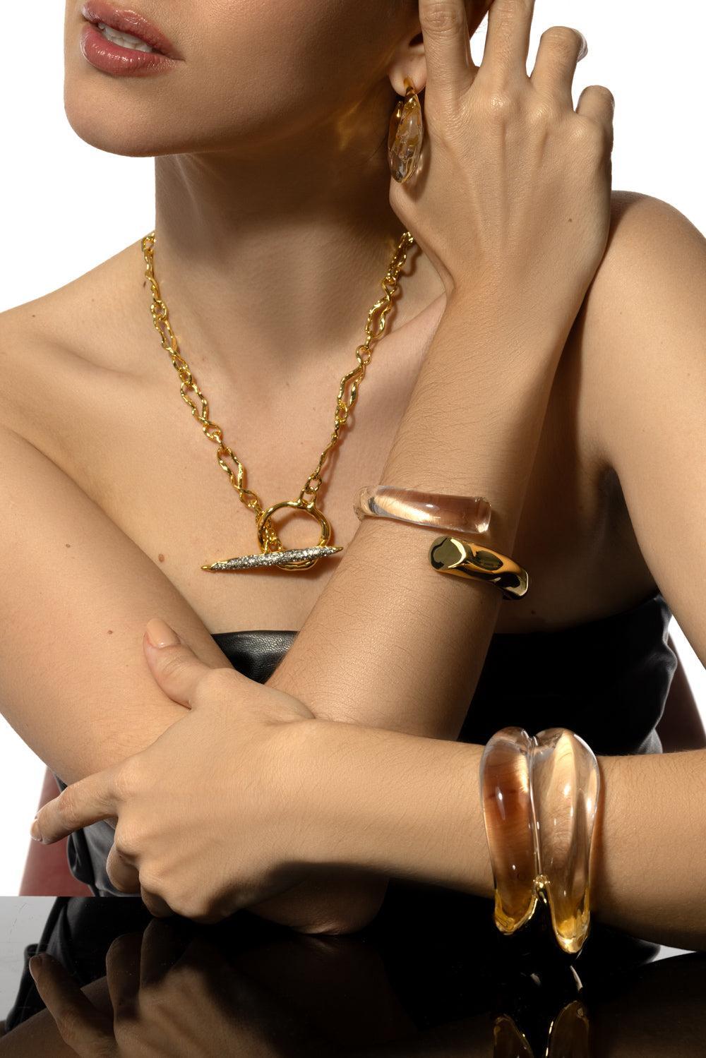 Bypass Hinge Bracelet-CLEAR-JEWELRYBOUTIQUEBRACELET O-ALEXIS BITTAR