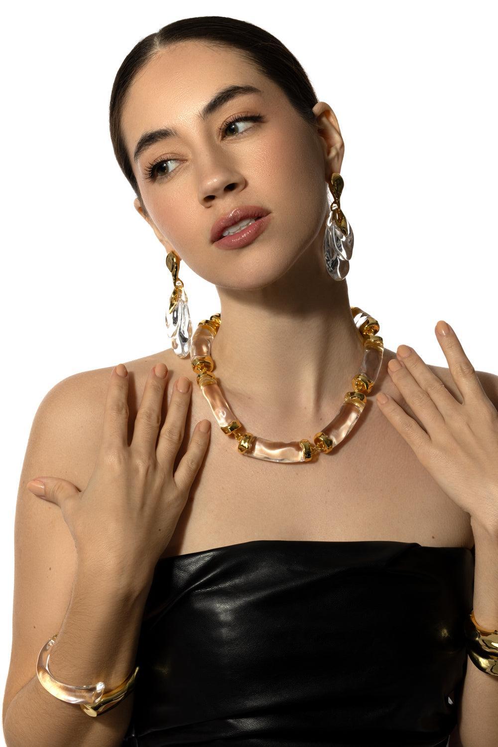 Liquid Lucite Ripple Drop Earrings-CLEAR-JEWELRYBOUTIQUEEARRING-ALEXIS BITTAR