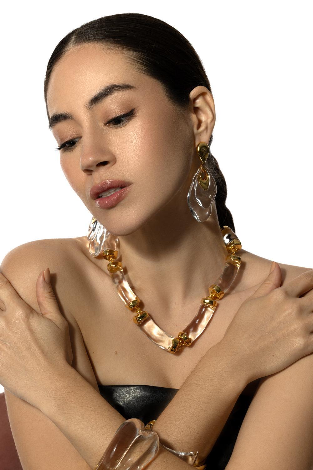 Liquid Lucite Ripple Drop Earrings-CLEAR-JEWELRYBOUTIQUEEARRING-ALEXIS BITTAR