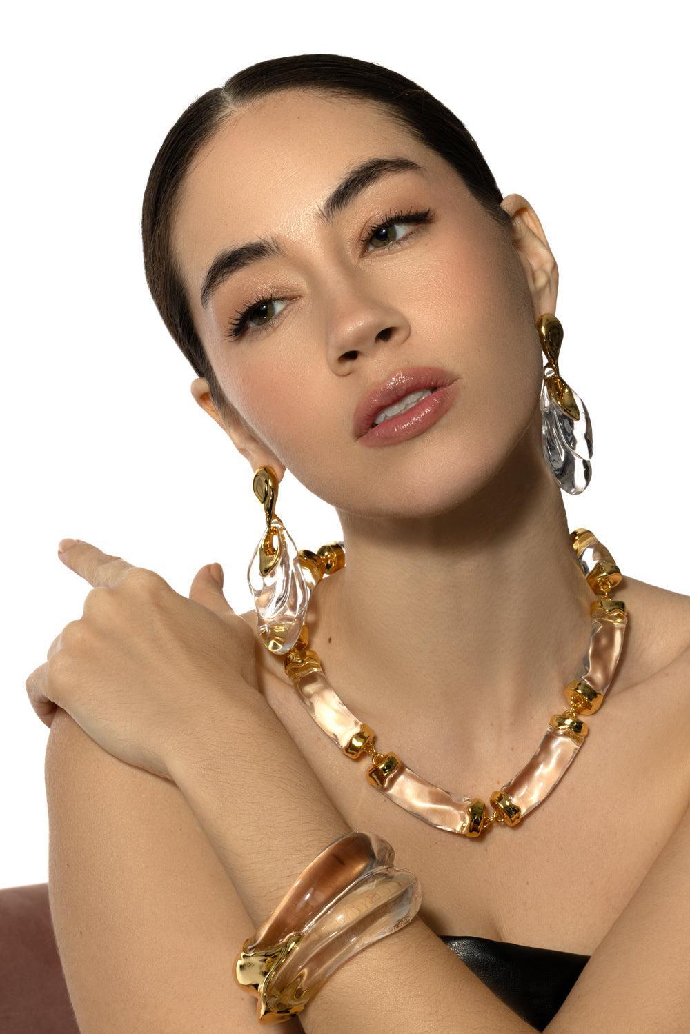 Liquid Lucite Ripple Drop Earrings-CLEAR-JEWELRYBOUTIQUEEARRING-ALEXIS BITTAR