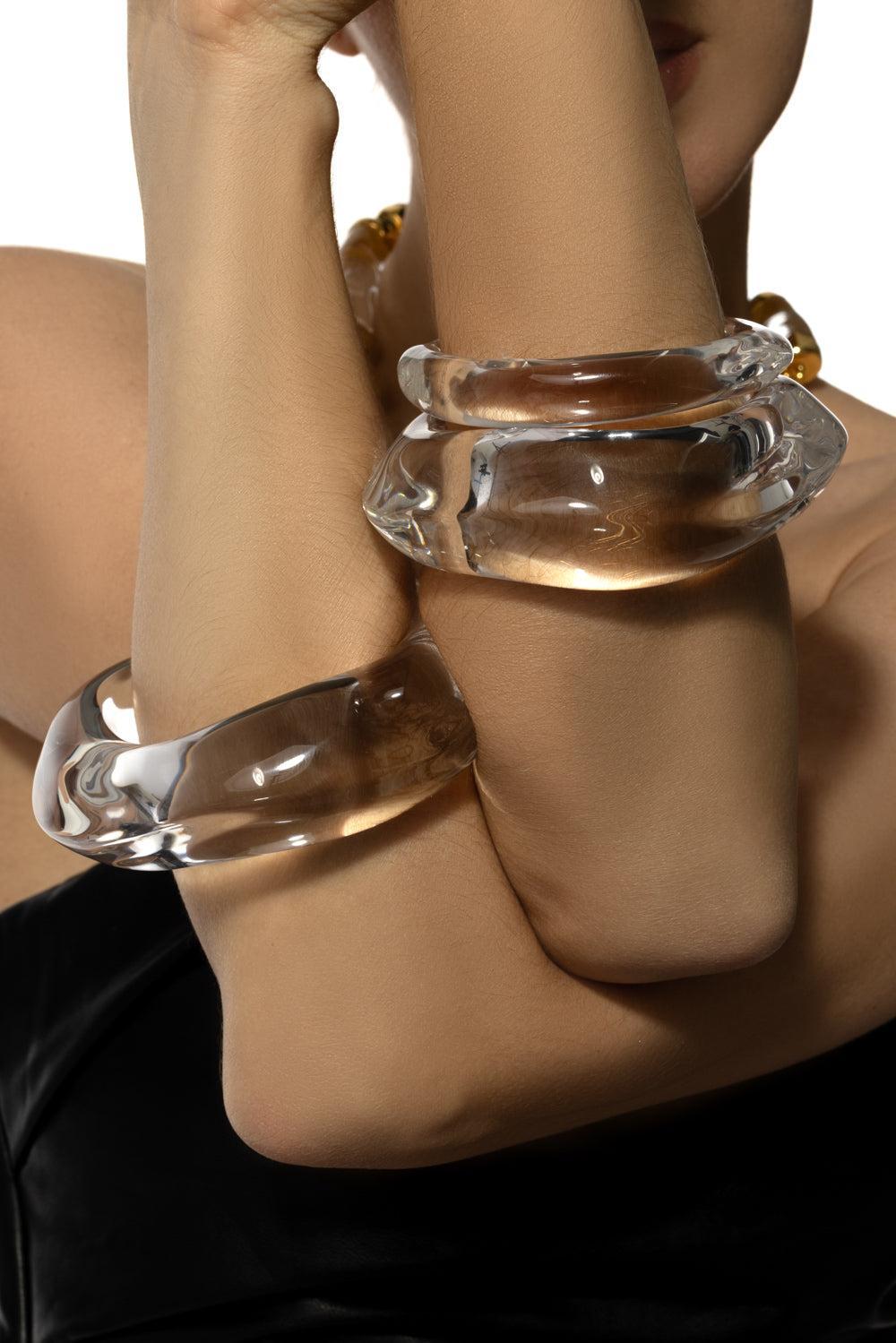 Liquid Lucite Bangle Bracelet-CLEAR-SMALL-JEWELRYBOUTIQUEBRACELET O-ALEXIS BITTAR