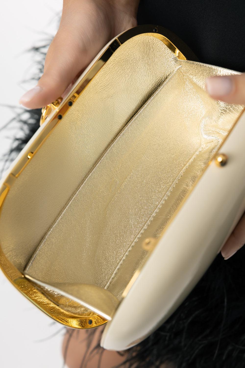 ELINA PLUS XO CLUTCH-LTSNDGLD-O/S-HANDBAGCLUTCHES-JEFFREY LEVINSON