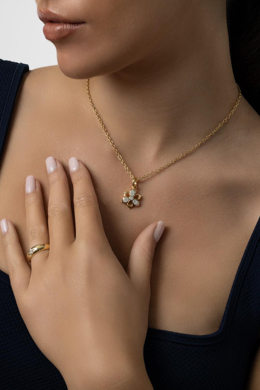 Partial Diamond Lierre Charm-YELLOW GOLD-JEWELRYFINE JEWELPENDANT-SARA WEINSTOCK