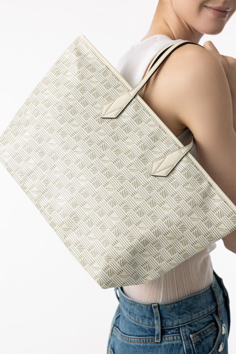 Small Saint Tropez Zip Tote - Champagne Natural-CHMP/NAT-O/S-HANDBAGTOTES-MOREAU