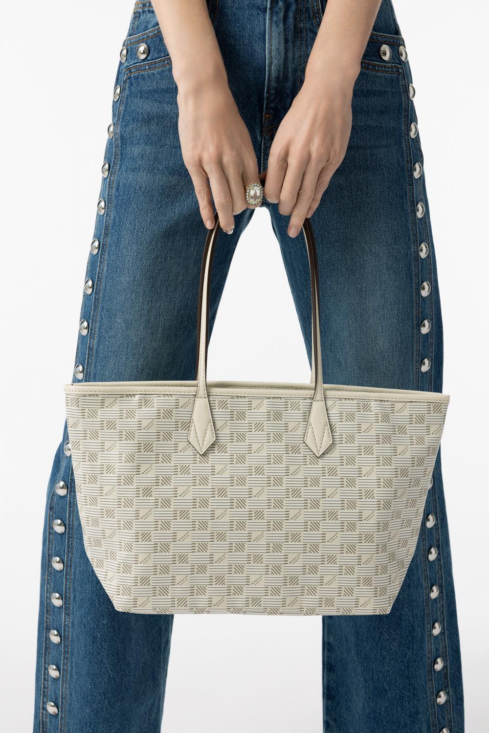 Small Saint Tropez Zip Tote - Champagne Natural-CHMP/NAT-O/S-HANDBAGTOTES-MOREAU