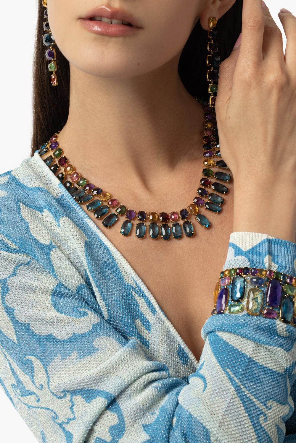 Master Piece Mixed Gemstone Bracelet-YELLOW GOLD-7.5-JEWELRYFINE JEWELBRACELET O-MARCO BICEGO