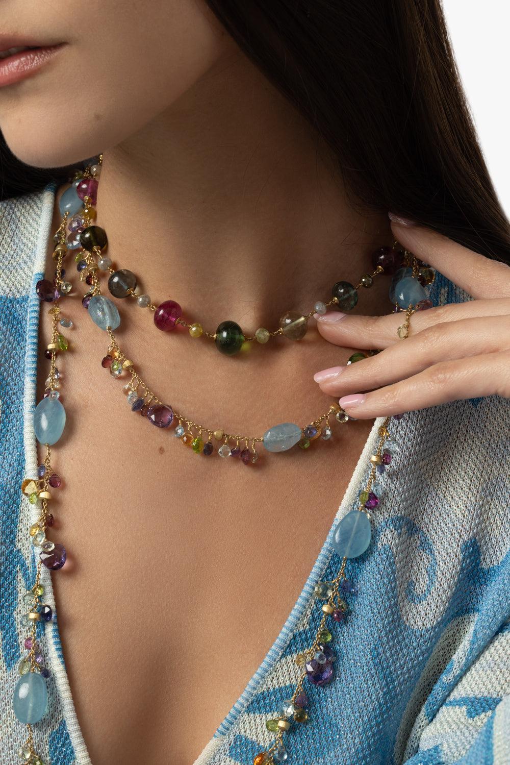 Master Piece Gemstone Necklace-YELLOW GOLD-18-JEWELRYFINE JEWELNECKLACE O-MARCO BICEGO
