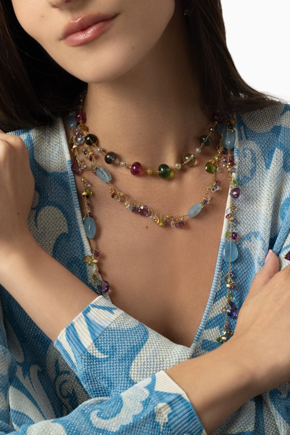 Unico Tourmaline Diamond Necklace-YELLOW GOLD-19-JEWELRYFINE JEWELNECKLACE O-MARCO BICEGO